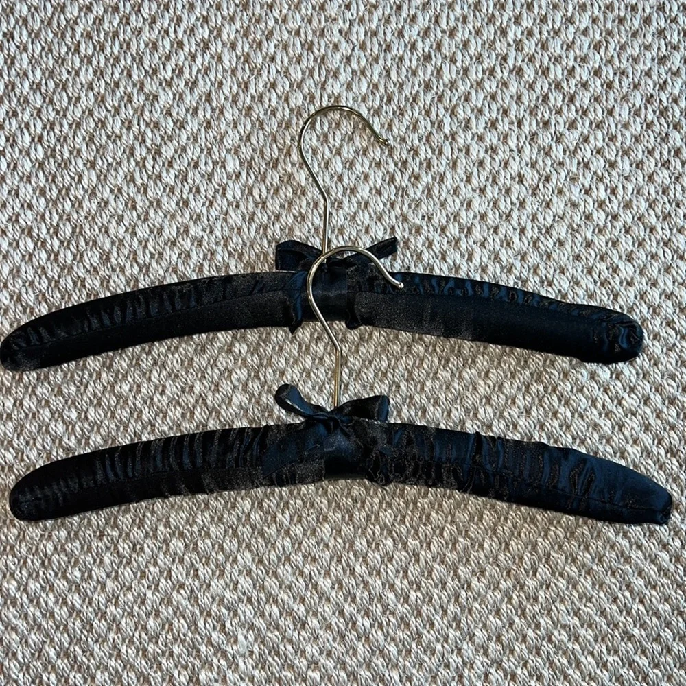 Homegoods Black Satin and Gold Hangers set of 2